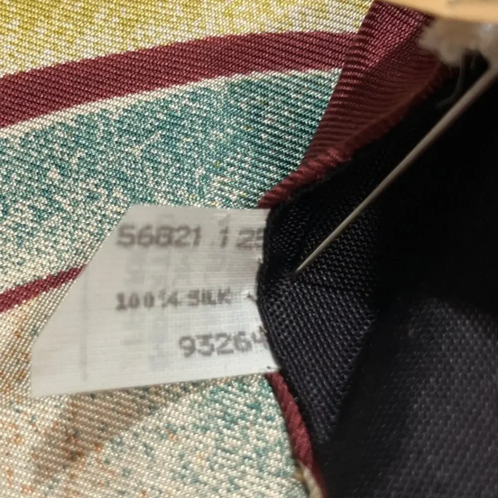 Vintage Multicolor Abstract Retro 80’s 90’s Silk Wide Short Men Necktie 56”